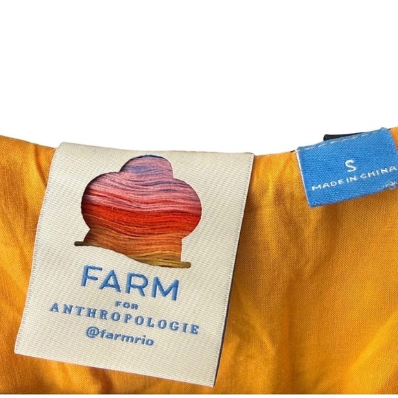 Farm Rio Anthropologie Maxi‎ Dress Pleated Sleeves Luxury Boho Resort Outfit S - Picture 5 of 8